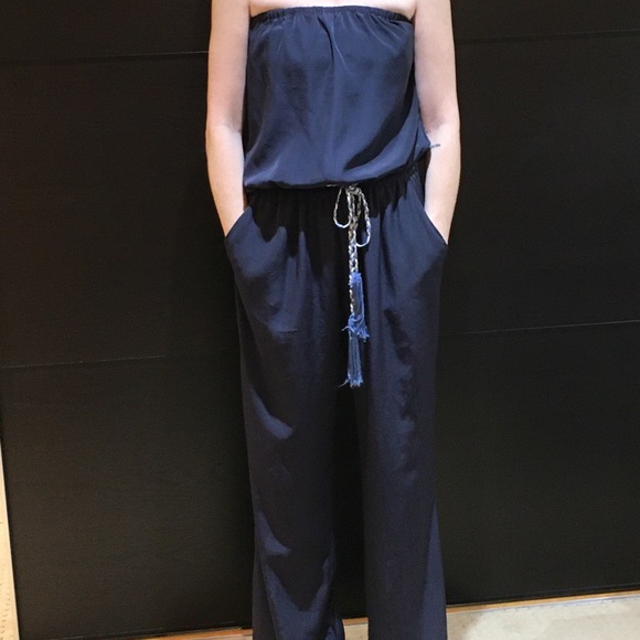 SOLD!!Zoe New York Strapless Silk Jumpsuit - Picture 2 of 4